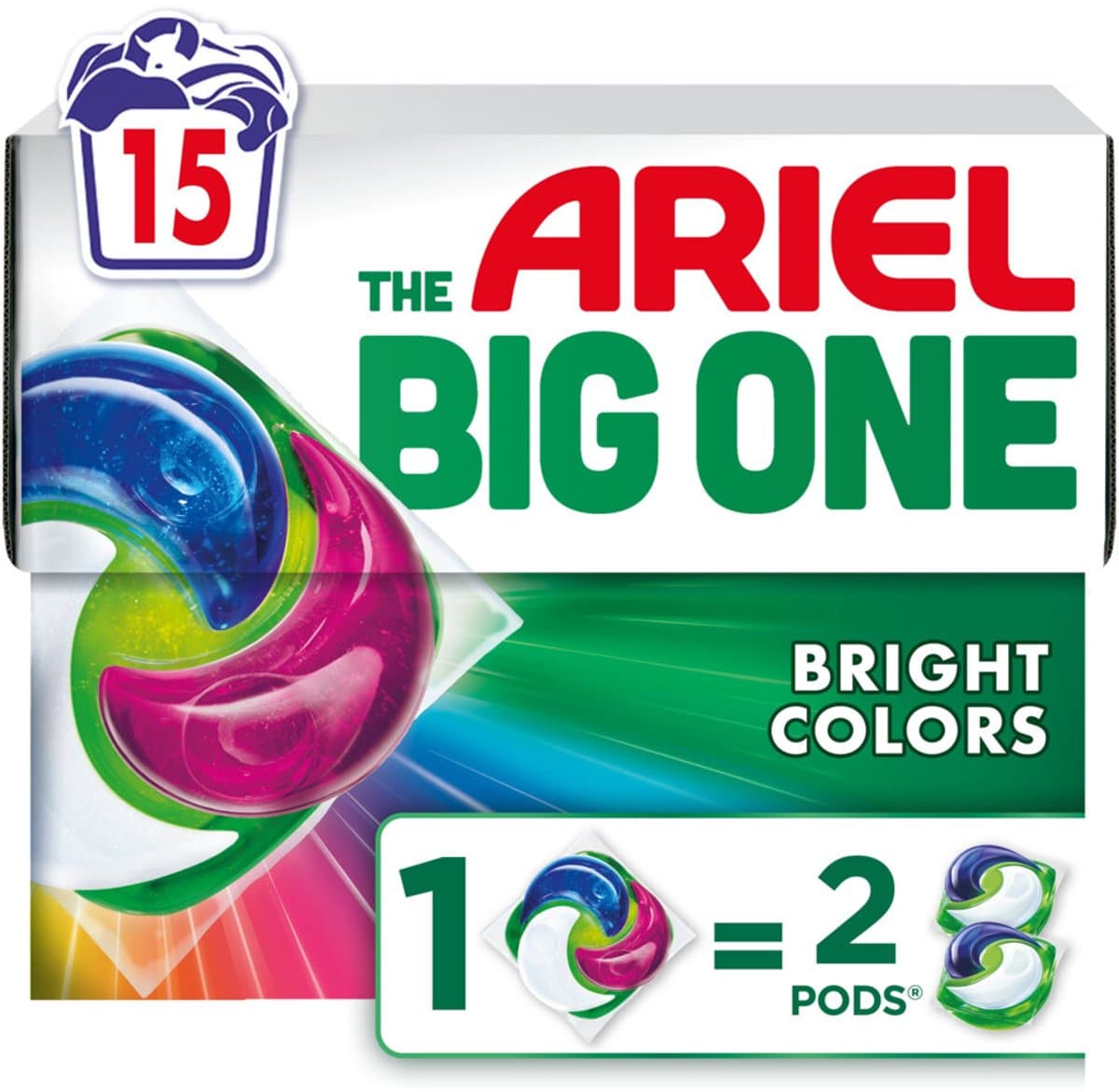 Ariel 3in1 Wasmiddel Pods The Big One Color - 15 stuks — afbeelding 1