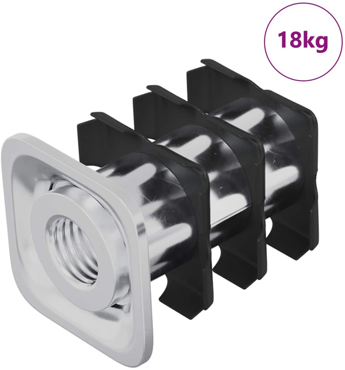 vidaXL - Draadbuis - Insert - 1818 - st - Zwart - en - Zilver - 15,8 - x - 15,8 - x - 22,5 - mm — afbeelding 1