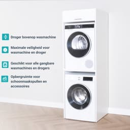 Washcab® Wasmachine Kast - Droger Verhoger - Wasmachine Ombouw - Droger op wasmachine Wit - Stack — thumbnail 4