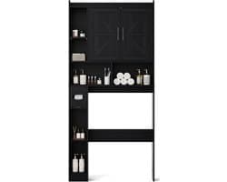 SNJY® Wasmachine Kast - Wasmachine Verhoger - Wasmachine Ombouw - 20D x 81,6B x 172,2H cm - Zwart