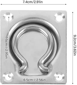 Inbouwanker Ring - Grondanker Aanhanger - Zwaar Transport Vastzetten - Roestvrij Staal 304 - 7.4 x 9.2 cm — thumbnail 5