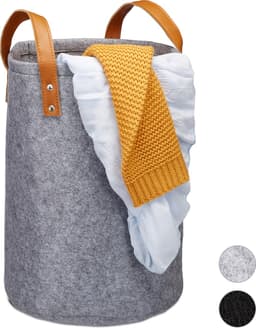 Wasmand voor kinderkamer - Antraciet vilt - 1 stuk — thumbnail 1