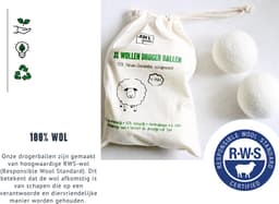 Jean’s goods XL Drogerballen van Wol – Duurzame Wasdrogerballen – Herbruikbaar – 6 Stuks – Beige — thumbnail 2