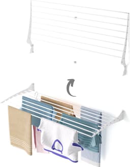 Foxydry Fold 116 cm white wasdroogrek wandmontage clicksysteem - 116 x 50 x 10 cm — thumbnail 1