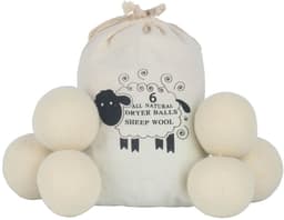 SnelShoppen - 6 stuks Wol Droger Ballen voor Wasgoed - Natuurlijke Wol, Milieuvriendelijk, Anti-Kreuk, Geschikt voor Alle Was - Verzorg je Wasgoed met — thumbnail 1