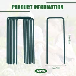 Dailygoods - 50 Stuks U-vormige Grondankers voor Tuin en Camping 150x30x3mm — thumbnail 3