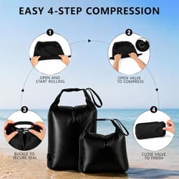 Waszak voor op reis 34 x 51 cm - waterdicht nylon - vuilwaszak met kliksluiting - ruimtebesparing tot 50% - ShopVlot — thumbnail 5