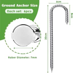 Fondlife Grondankers, grondanker, 30 cm grondpalen, verzinkt staal grondanker, trampoline, wapeningsstaaf,tuinpalen - ShopVlot — thumbnail 5