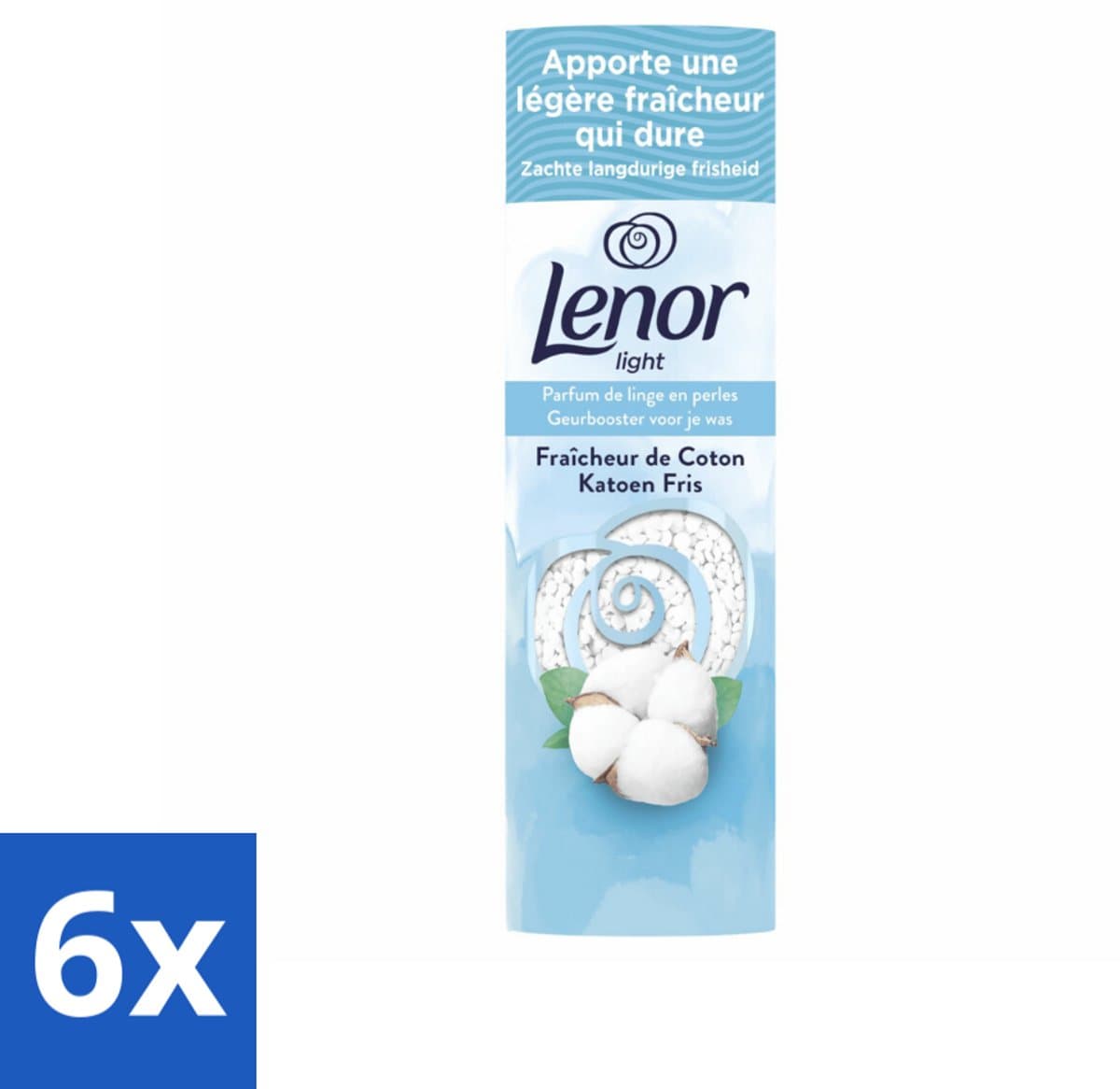 6 x Lenor Light - Geurbooster - Katoen Fris - Non-Stop Frisheid - 19 Wasbeurten - Lenor Geurbooster - Wasparels - Katoen - Frisheid - Geur — afbeelding 1