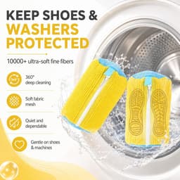 Schoenwaszak voor wasmachine - Grijs - 39 x 39 x 39 cm - Chenille Binnenvoering - Voor Sneakers en Sportschoenen — thumbnail 3