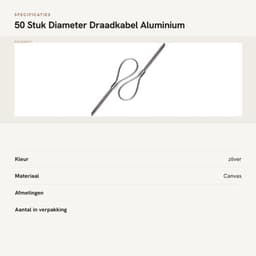 Draadkabel 50 Stuks - Aluminium Kabeldraad - Zilveren Krimpring-Hulsklem - Geschikt voor Hondentouw/Waslijn - Diameter 8 mm - Laag Gewicht/Hoge Prestaties - Staaldraad — thumbnail 4
