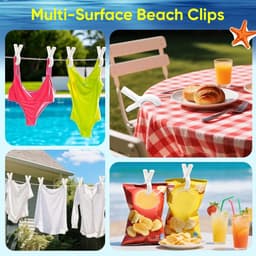 8 stuks handdoekclips voor ligstoelen, witte grote strandhanddoekclips voor ligbedden, strandharingen voor handdoeken, wasknijpers, zonnebedhanddoekclips, zonnebankharingen voor strandhanddoeken — thumbnail 3