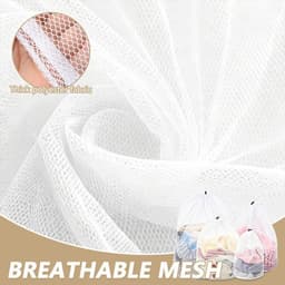 Wasnet voor wasmachine wasnet met trekkoord, 4 maten, waszakken voor wasmachine wit, met koordstopper, geschikt voor lakens en kleding in alle maten, dekens, rugzak — thumbnail 5