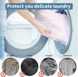 Wasnetten voor Wasmachine, 60x80 cm Grote Waszakken, Laundry Bag, Wasnetten Groot met Ritssluiting, voor Fijne Was, Ondergoed, Sokken, Gordijnen, Fleecedekens, Beddengoed — thumbnail 4