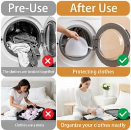 Wasnet, 19 x 17 cm, netbeha, waszak met ritssluiting, halve cirkel, waszak voor wasgoed, lingerie, wasbescherming voor dames — thumbnail 2