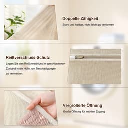 6 stuks premium waszakken van katoen met ritssluiting zonder microplastic, wasnet, waszak voor de wasmachine, reisorganizer, voor vuile was — thumbnail 2
