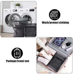 5 stuks rechthoekige waszakken met ritssluiting,wasnetten voor wasmachine,waszak in verschillende maten,beschermend en voorkomt vervorming, voor gordijnen, mantels, donsjacks, tapijten, beddengoed — thumbnail 3