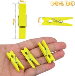 Houten Foto Clips - Mini Wasknijpers Papier Peg Pins - Foto's Ophangen - Natuurlijk Hout — thumbnail 5