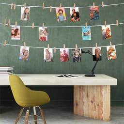 100 Stuks Houten Knijpers 3,5cm, Mini Wasknijpers DIY Geldcadeaus Deko voor Foto's, Kleine Houten Klemmen met 10 Spijkers en 10m Jute Touw voor Fotowand Verpakking Gastcadeau (3,5×0,7cm) — thumbnail 3