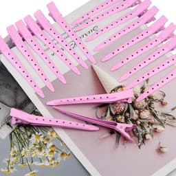 Eendenbek Haarclips - Krokodillenklemmen Styling - Haar Stylen - Roestvrij Metaal - 8.5 cm - Roze — thumbnail 3