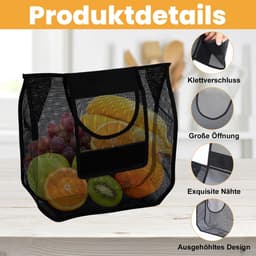 Wasknijperzak - Knijperzak - Was ophangen - Duurzaam PVC materiaal - 30 x 10 x 30 cm - Zwart — thumbnail 2