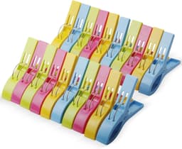 Wasknijpers Set - Handdoek Klemmen - Kleding Drogen - Duurzaam PP Kunststof - 20 Stuks - Vier Kleuren — thumbnail 1