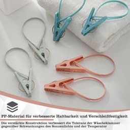 Wasknijpers Set - Kledingklemmen Handdoek - Kleding Drogen - Windbestendig Antislip - 24 stuks - Multicolor — thumbnail 3
