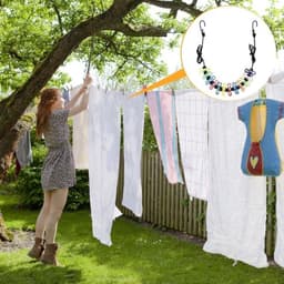 Camping Accessoires - Reiswaslijn met 12 Clips - Draagbare Buitenwaslijn - Uittrekbare Waslijn voor Kamperen — thumbnail 4