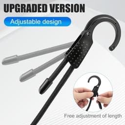 SnelShoppen - Pack van 2 Tension Rubber Hooks 1.5/3 m Elastische Expander met Dubbele Haak voor Zonnezeil, Fiets, Dekzeil en Waslijn met Winddichte Ge — thumbnail 5