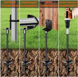 SnelShoppen - Grondankers voor Trampolinepalen, Robuuste Schuurankers, Haringen voor Hek en Carport, 6 Stuks van 35 cm, Ideaal voor Tuin, Camping en S — thumbnail 4