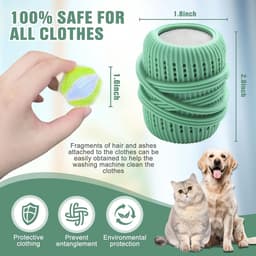 SnelShoppen - Dierenhaarverwijderaar 13 stuks - Herbruikbare Pluisballen voor Wasmachine - Anti-Pluisballen en Drogerballen - Groen - Effectief Honden — thumbnail 3