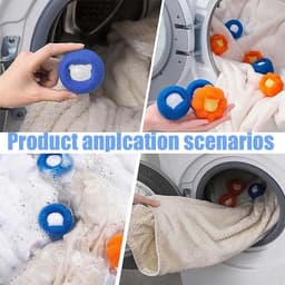 Wasmachine haarvangers 8 stuks - herbruikbare ballen - nylon en PP - verwijdert dierenharen uit kleding - SnelShoppen — thumbnail 3