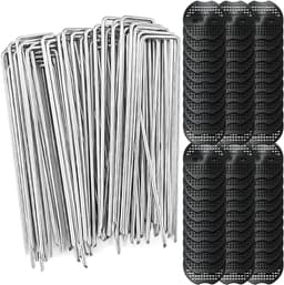 Anti-Roest Grondankers met Bufferschijven voor Onkruidvlies - 150 x 40 mm - Verzinkte U-Haringen - Voor Terras en Tuin — thumbnail 1