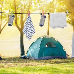 Draagbare waslijn, campingwaslijn, 4 meter, intrekbare reiswaslijn met wasknijpers, verstelbare reiswaslijn met 12 - ShopVlot — thumbnail 2