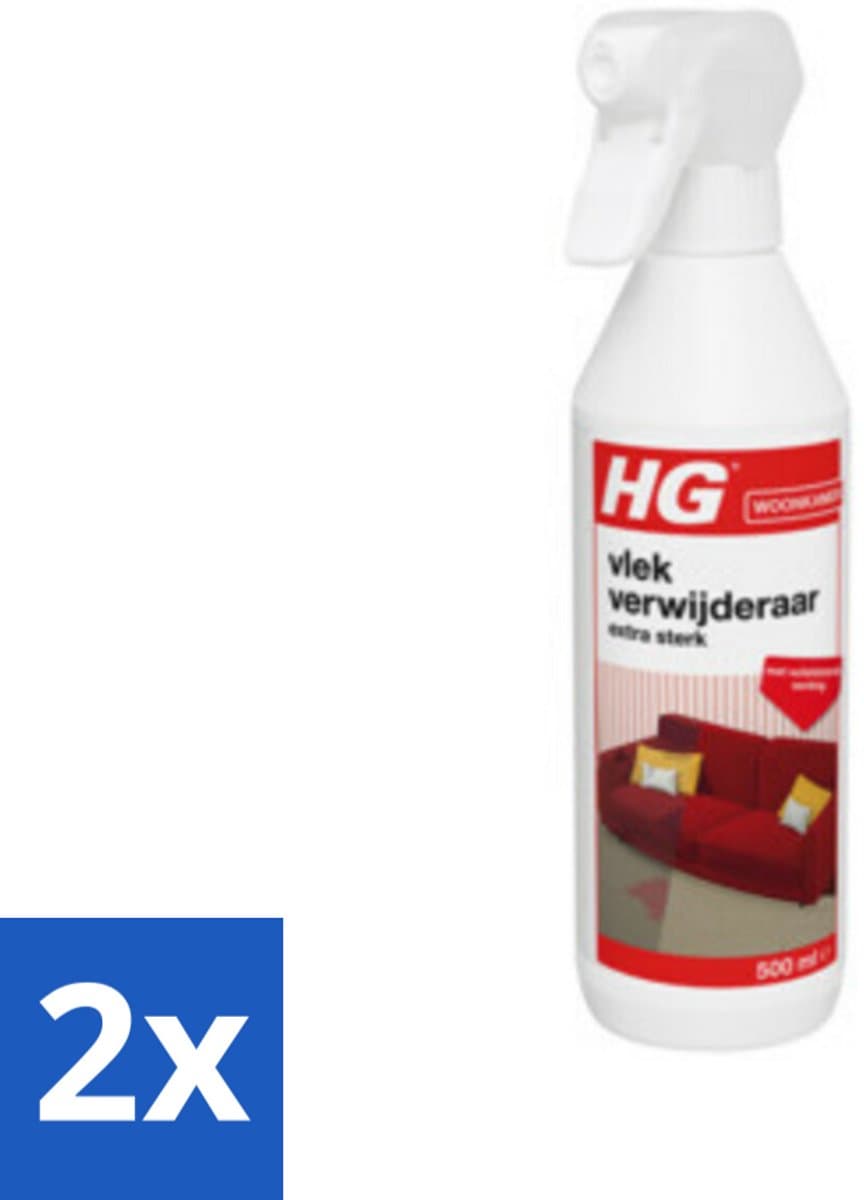 2 x HG Vlekverwijderaar Extra Sterk 500 ml - Vlekkenverwijderaar - Hardnekkige Vlekken - Tapijt Schoonmaken - Meubelstof Schoonmaken - Autobekleding Schoonmaken — afbeelding 1