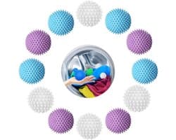 Thijox - 12 Stuks Drogerballen, Herbruikbare Wasballen voor Wasmachine en Droger, Pluizige Was Verminderen, Donsjacks en Kleding Scheiden, Milieuvrien