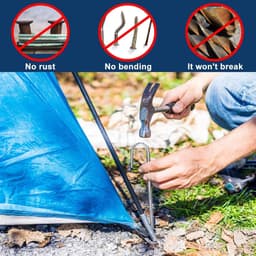 SnelShoppen - 8 Stuks Sterke Grondpinnen 40cm - Galvanized Stalen Grondankers met J-Haak - Roestvrij - Ideaal voor Camping, Tenten, Trampolines, Awnin — thumbnail 4