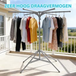Droogmolen met Voet voor Camping & Thuis - Wasrek Staand - Grijs — thumbnail 4