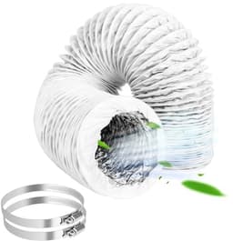 Afvoerslang Flexibel - PVC Buis Ventilatie - Afzuiging Ventileren - Met Staaldraad Versterkt - 100 mm x 3 m - Wit — thumbnail 1