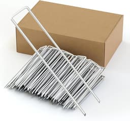Grondanker - Zilverkleurig - 150 x 30 mm - Verzinkt Stalen U-vormige Tuinharing - Voor Tuin en Kamperen — thumbnail 4