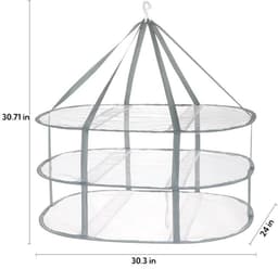 3-laags opvouwbaar wasrek van gaas-droogrek voor truien-wasgoeddroogrek-plat opvouwbare drooghanger-Draagbaar Wasrek Binnen en Buiten-voor kleding, kruiden, bloemen, groenten- wasrek van gaas — thumbnail 3