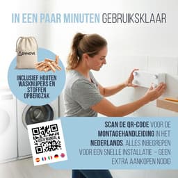 Uittrekbare Waslijn - Wandwaslijn Kabels - Ruimte Besparen - Dubbele Stalen Kabels - 2x 42m - Zilver — thumbnail 5