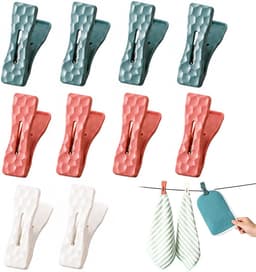 Winddichte wasknijpers met honingraatgreep - 10 stuks, 6 cm lange PP-kledingklemmen in 3 kleuren voor huishouden, camping en kantoorgebruik — thumbnail 1
