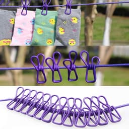 Waslijn met Klemmen - Reis Waslijn Outdoor Waslijn - Kleding Drogen - Flexibel en Verstelbaar - 180-360 cm - Blauw — thumbnail 3