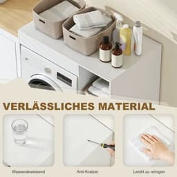 JOYNEXTBUY - Wasmachine Opbergrek met Open Planken - Badkamerrek - Toiletkast voor Wasruimte - Wit - Opbergkast - Voor Wasmiddel — thumbnail 5