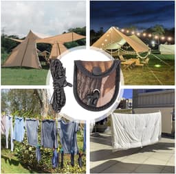 Kampeer Kledinglijn - Reis Waslijn - Buiten Drogen - Windproof Anti-slip - 3.5 Meter - Camouflage — thumbnail 3
