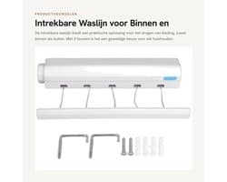 Wanddroogrek met intrekbare waslijn - Dailygoods