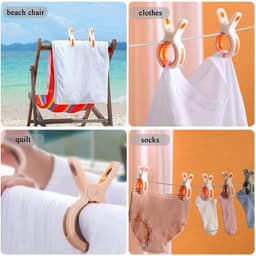 Knijpers Jumbo Formaat - Handdoekclips Winddicht - Handdoekklemmen Strandstoelen - Antislip Rubberen Afdichtingen - 6 Stuks - Geschikt voor Beddengoed en Wasgoed — thumbnail 5