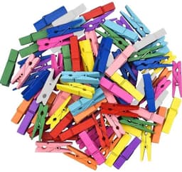 Wasknijpers Houten - Mini Knijpers - 120 Stuks - Gekleurde Wasknijpers - Creatief Organiseren - Decoreren en Personalizen - Miniknijpers — thumbnail 1