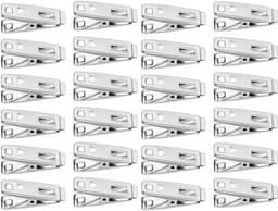 Wasknijpers 60 Stuks - Roestvrij Stalen Wasknijpers - Kleine Wasknijpers - Multifunctionele Kledingclips - Voedselklemmen - Zilverkleurig — thumbnail 1